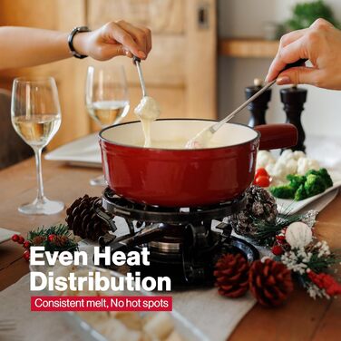 Swissmar Lugano Фондю-сет 9-ти частинний, чавун/нержавіюча сталь, вишневий, 2л, для м'яса, сиру та шоколаду, на 4 особи, подарунковий набір