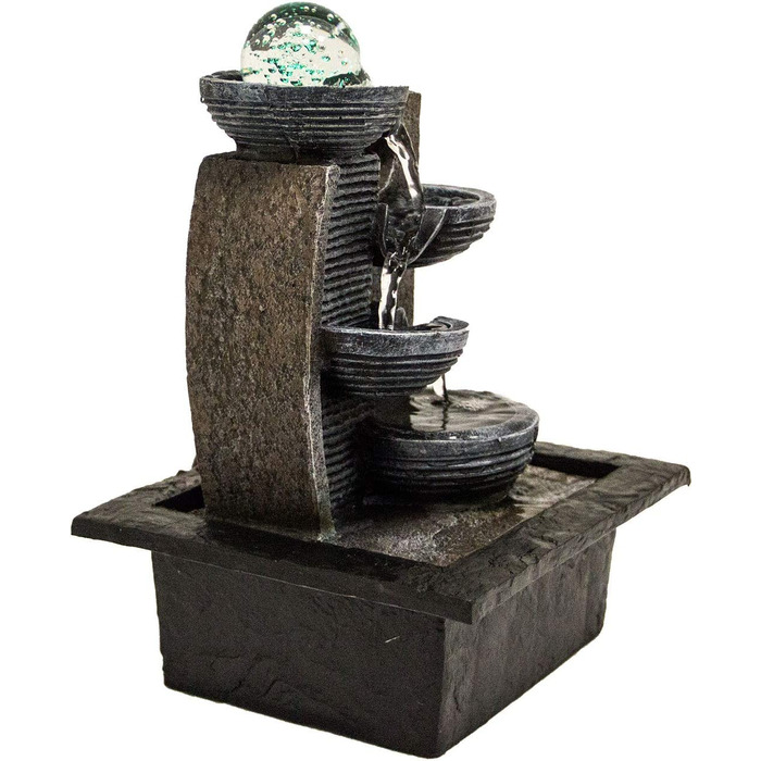 Критий фонтан зі світлодіодом настільний фонтан з водоспадом декоративний фонтан у вигляді скелі дзен-фонтан для гарного самопочуття водний фонтан зі скляною кулею