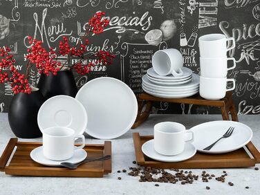 CreaTable Серія Chef Collection: 18-частинний порцеляновий сервіз для 6 осіб, Made in Europe