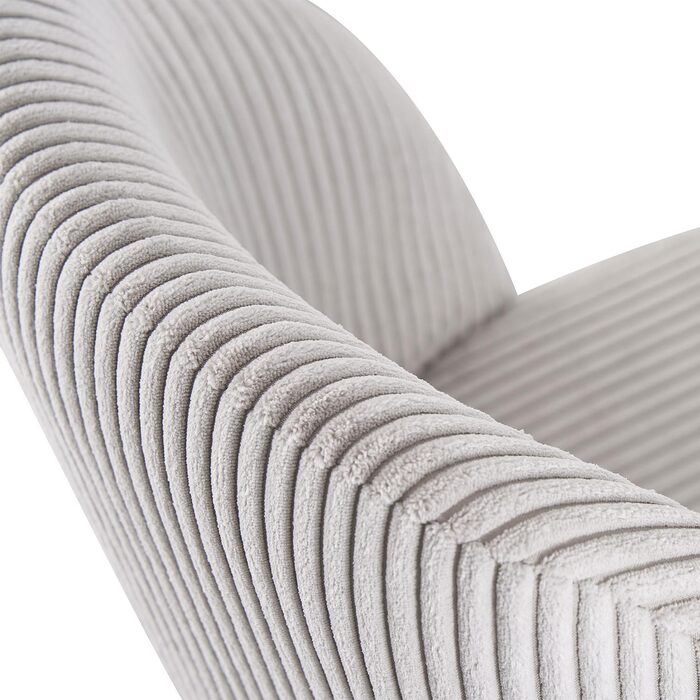 Набір з 2 стільців для їдальні B&D home® Vicky – оббивка з тканини Cord, сірий колір, ергономічна спинка, дерев'яні ніжки, дизайн модерн-кантрі для кухні, їдальні та вітальні