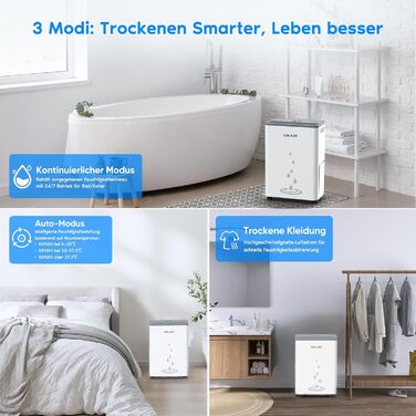 Електричний осушувач повітря COLAZE 20л/24г, для дому, підвалу, квартири, 150 м³ (50 м²), тихий, 20л-NEW