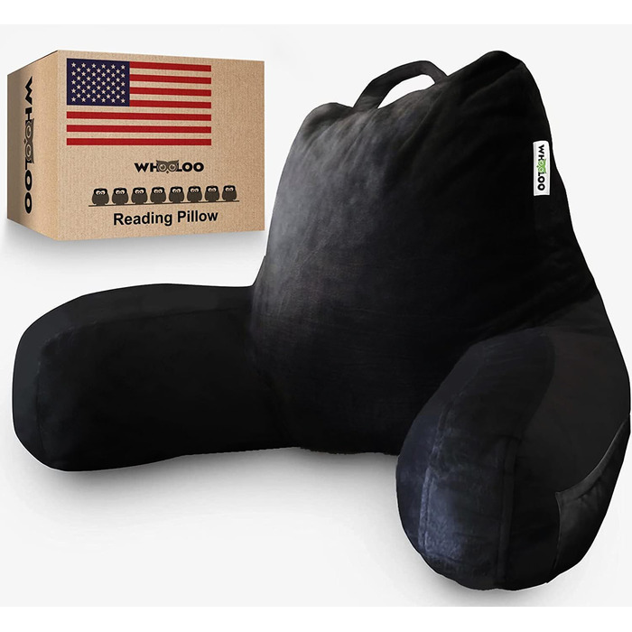 Подушка для відпочинку в ліжку з підтримкою спини, великий кут нахилу для дорослих, для перегляду телевізора, зняття печії, релаксації та припинення хропіння, виготовлена у США, 100% Memory Foam знімний чохол