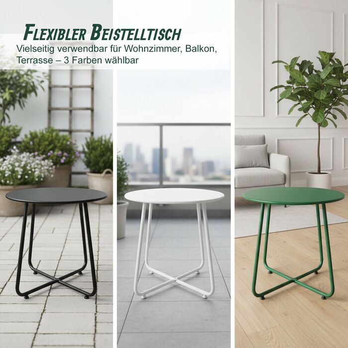 Relaxdays Додатковий столик зі сталі, стійкий до погодних умов