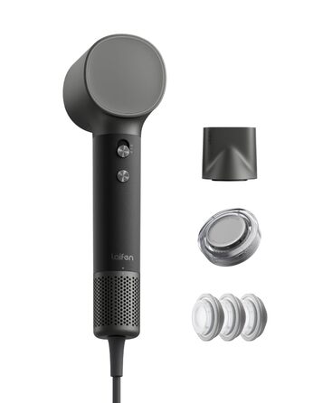 Фен для волосся Laifen Neo Special з безщітковим двигуном 110 000 об/хв, іонізацією 200 млн негативних іонів та інтелектуальним контролем температури, 2 магнітні насадки, колір Starlight Black