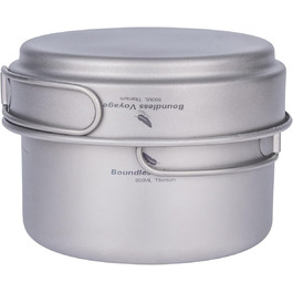 Набір кухонного посуду Boundless Voyage з титанових каструль та сковорідок для кемпінгу та пікніків Ti1585B