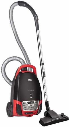 Пилсос Fakir Red Vac Power з мішком, 700W, кабель, HEPA фільтр H13, тихий двигун 69dB(A), мішок 3л, радіус дії 9м, чорно-червоний (одиничний)