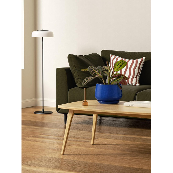 Керамічні горщики LE TAUCI з підставкою, 10+13+16 см, набір з 3 горщиків для кімнатних рослин, з дренажним отвором, колір Сафіровий Блакитний