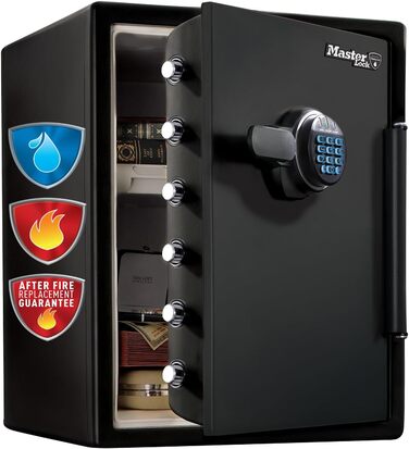 Сейф Master Lock вогнестійкий та водонепроникний з кодовим замком, трирівневий захист (пожежа, вода, перевезення), електронний код, 33.6 л, 45.3 x 41.5 x 49.1 см