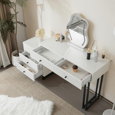 Сучасний туалетний столик ModernLuxe з дзеркалом та 5 шухлядами (100x76x40 см)