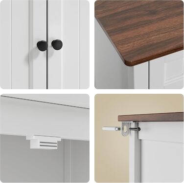 Буфет Bealife з 2 шухлядами та 2 дверцятами, кухонний буфет з робочою поверхнею, колір коричневий