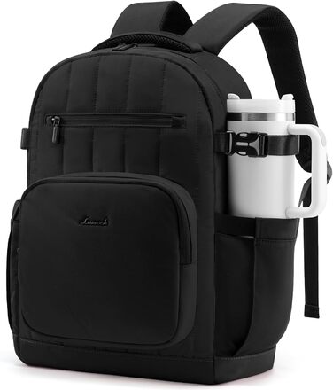 LOVEVOOK Рюкзак для жінок, чорний, 15.6 дюймів, водовідштовхуючий, з відділенням для ноутбука, для школи, університету, роботи