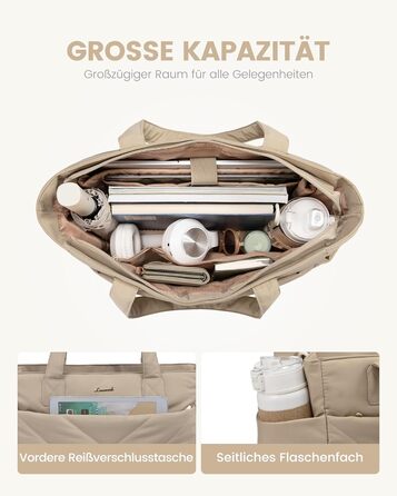 Сумка для ноутбука LOVEVOOK 15.6 дюймів, жіноча, велика, для роботи, навчання, універсальна (Хакі)