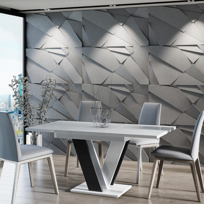 Розсувний кухонний стіл PROROOM FURNITURE Malvi – чорний, 120-160 см, для 4-6 осіб | Сучасний дизайн | Легка збірка | Для їдальні та кухні