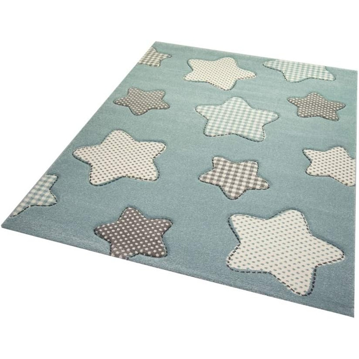 Килимок Dream Дитячий килимок Stars Дитячий килимок для хлопчика в синьо-кремово-сірому кольорі Розмір 120х170 см 120 х 170 см