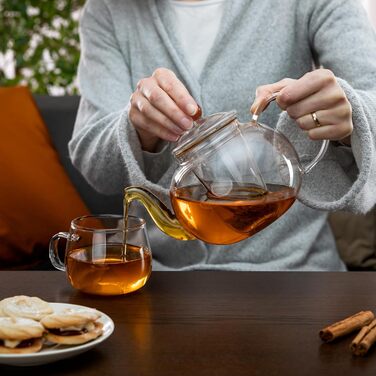 Скляний чайник з сітчастою вставкою та кришкою, кухонний повітряний змій