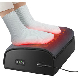 Підставка під ноги Comfier для столу, 2 режими температури (до 60°C), ергономічна підставка під ноги для офісу/дому, 2 регульовані висоти, 44x13x28 см