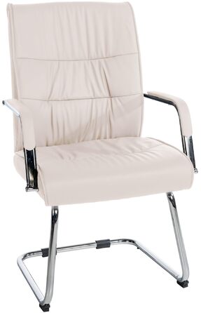 Стілець конференційний Sievert з м'якою оббивкою, екошкіра, кремовий колір - зручний стілець для переговорів та офісу