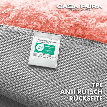 М'який килимок для ванної кімнати Casa Pura Rosa Sky, 80x150 см - Шерстистий, нековзний, для душу, рожевий