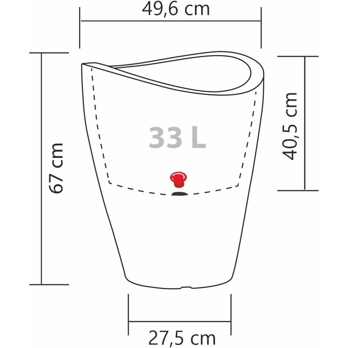 Ваза висока Scheurich Wave Globe, 29.8 см, 40 см, 6 л, сірий камінь