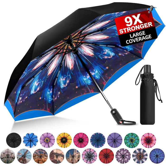 Серія Trenovo Travel Umbrella 2023 Pro компактна, легка, вітрозахисна, автоматична складна парасолька-феєрверк