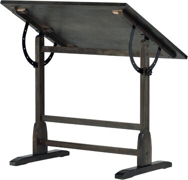 Стіл для малювання Studio Designs Vintage з осередком для олівців, 91.4 x 61 см, вінтажний стиль, регульований, нахильний, чорний