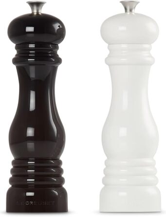 Набір для мелення перцю та солі Le Creuset, ABS-пластик, керамічний млин, чорний/білий, 21 см, 96002100169100 Set Shell Pink