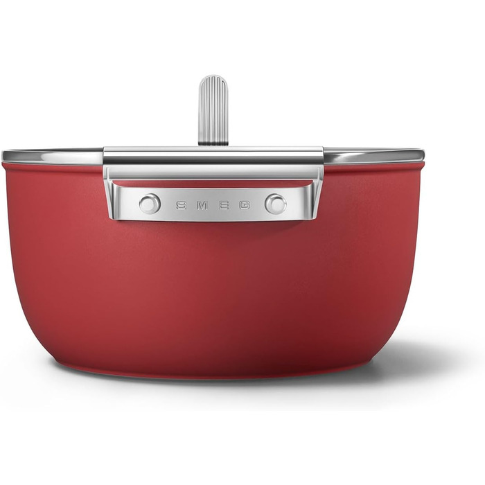 Електричний чайник Smeg KLF05CREU 0.8 л, червоний, з нержавіючої сталі, з індикатором рівня води та захистом від нагрівання