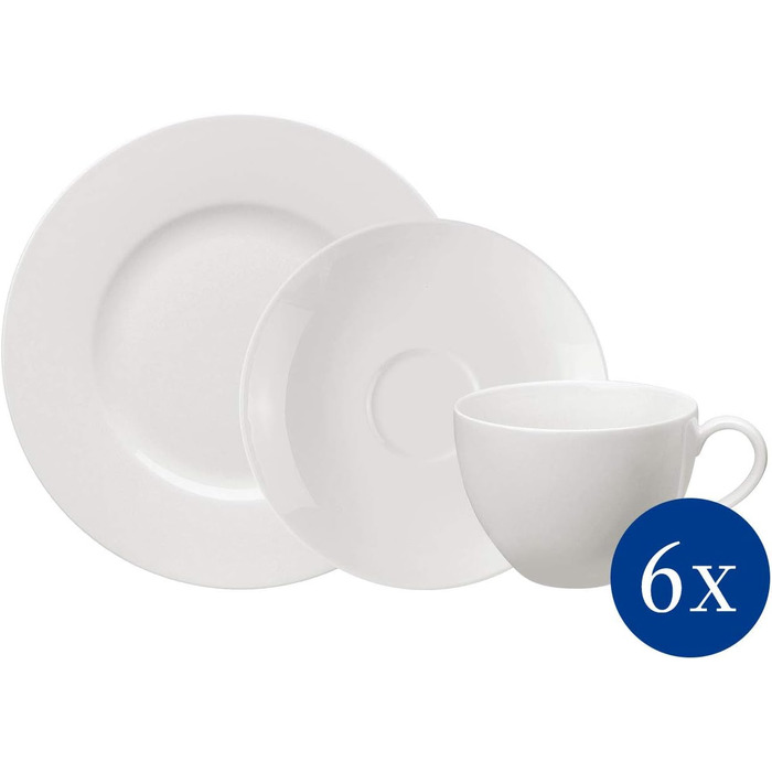 Від Villeroy & Boch Basic White Dinner Сервіз, 18 шт. , порцеляна, можна мити в посудомийній машині