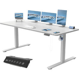 Електричний регульований стіл JUMMICO 120x60 см, сірий, з USB-портом для зарядки
