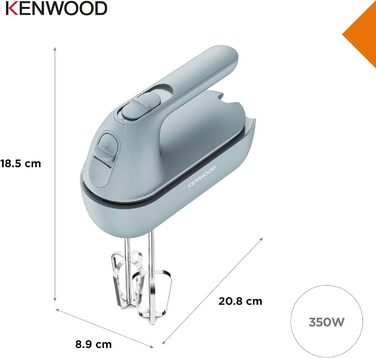 Міксер ручний Kenwood QuickMix Go HMP40.000RD, сіро-блакитний, 350W, з нержавіючою сталею, з кейсом