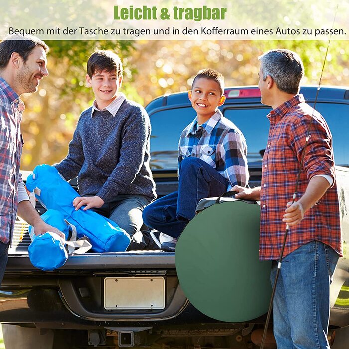 Намет душовий, переносний, 120x120x190 см, зелений, Costway