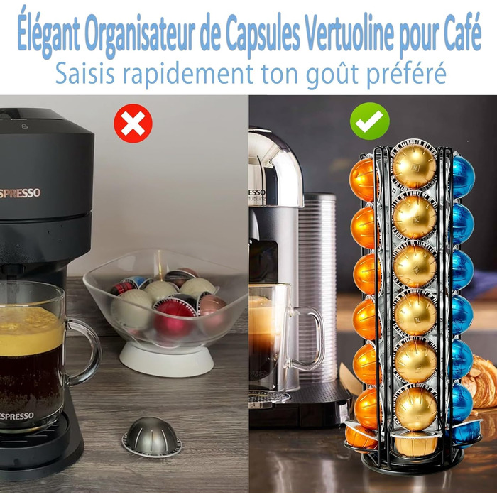 Підставка для капсул Nespresso Vertuo - тримач для 35 капсул (чорний)