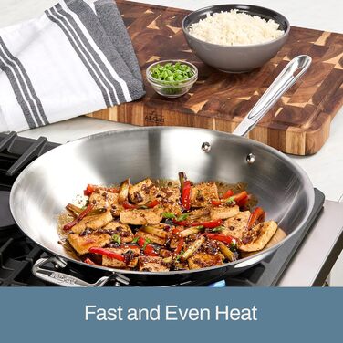 Вок-сковорода All-Clad 4414 з нержавіючої сталі, 5 л, 35.6 см