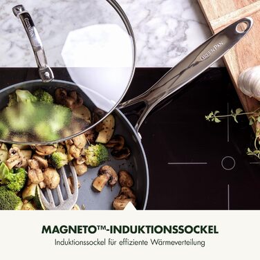 GreenPan Valencia Pro сковорода з нержавіючої сталі з антипригарним покриттям Hartelox, 28 см, 4,2 л, з кришкою, без PFAS, для індукційних плит, можна мити в посудомийній машині, можна використовувати в духовці, сіра