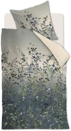 Комплект постільної білизни Mako Satin Beautane Color Blue Green Розмір 135x20080x80см Квіти Квіткова двостороння постільна білизна