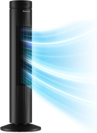 Осцилюючий турмовентилятор Pro Breeze 76,2 см, 60 Вт, з пультом, таймером 7,5 год, 3 режими, для дому та офісу, чорний