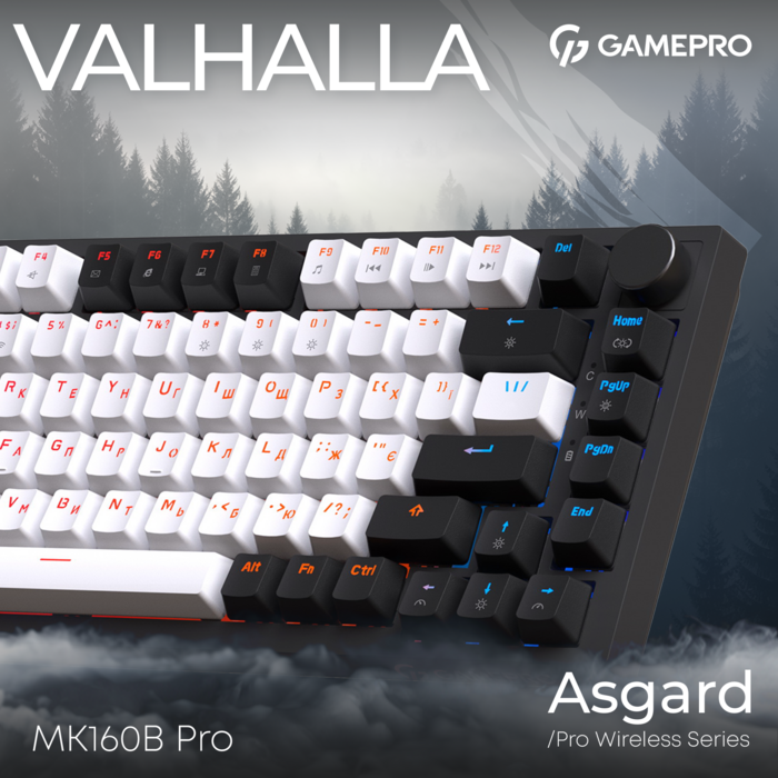 Бездротова механічна клавіатура GamePro MK160 QLAB Sakura Switch Black