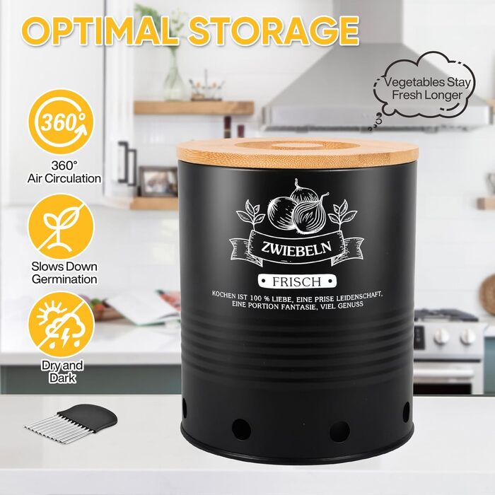 Набір для зберігання картоплі та цибулі: контейнер, ніж для картоплі, ніж для чищення, тканинна сумка