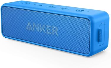Портативна Bluetooth колонка Anker SoundCore 2, блакитна: потужний звук, глибокий бас, 24 год роботи, водонепроникність IPX7, сумісна з iPhone, Galaxy та іншими пристроями