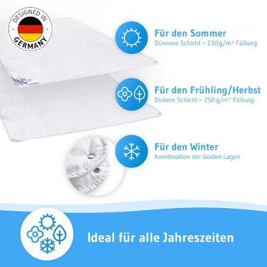 Зимова ковдра 155x220 см Blanco: тепла, дихаюча, для алергіків, 4-сезонна