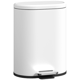 Відро для сміття 12 л з педаллю, внутрішнім відром, м'яким закриттям кришки, біле (30 x 25,5 x 37,5 см)