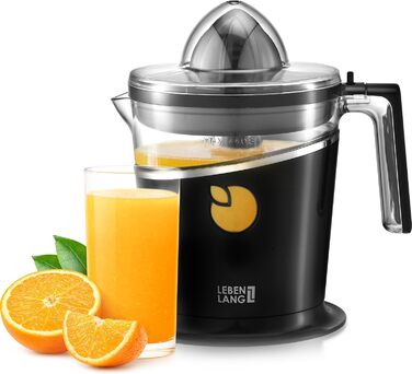Електрична соковитискачка LEBENLANG 800мл з регульованим ситом: для цитрусових, апельсинів, лимонів та інших фруктів. Чорний колір
