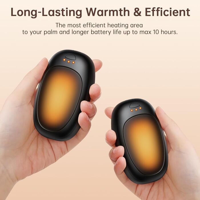 Електричні грілки для рук Jonwall, 2 шт., USB, багаторазові, 3 рівні нагріву, для кемпінгу, полювання, гольфу, чорні