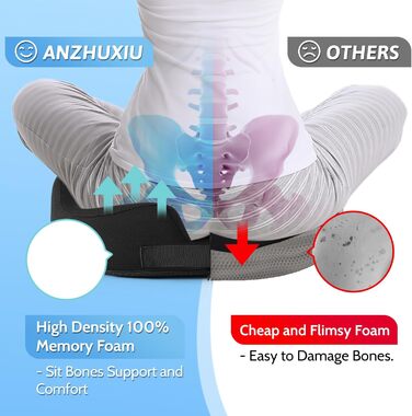 Подушка-пончик для геморою та болю в куприку, велика чорна подушка для вагітних та після пологів