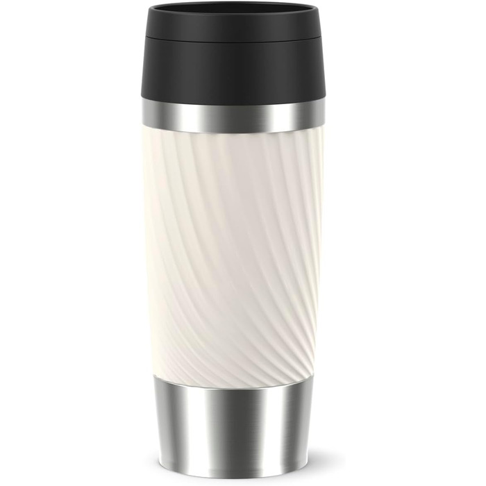 Термокружка Emsa Travel Mug Classic Twist, 0.36 л, кремовий, з кришкою Quick-Press, з нержавіючої сталі