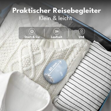 Електричний міні-фільтр для одягу LEBENLANG - з запасними лезами та пензликом для чищення | Видалення ворсу та пуху | Підходить для вовняних виробів (Блакитний, 400mAh)