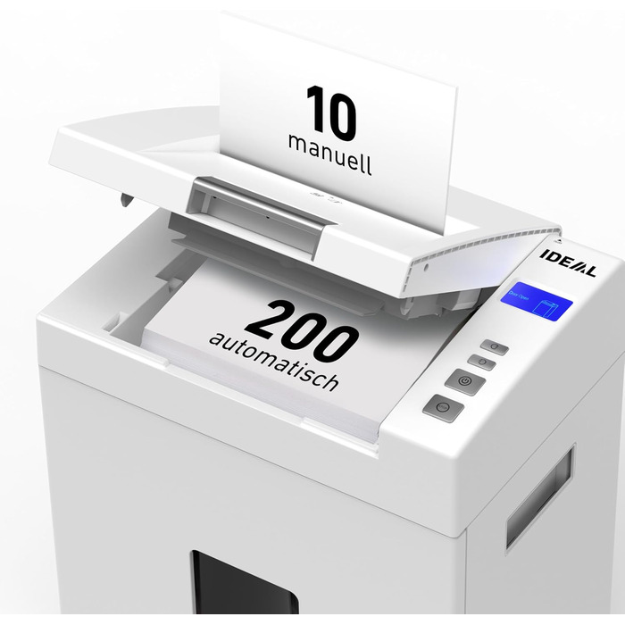 Шредер IDEAL Shredcat 8200 CC: найнадійніший знищувач документів з частинковим різанням (4x40 мм, P-4), до 14 листів, преміум-якість, тихий та надійний, ідеальний для безпечного знищення документів вдома. Німецький виробник.