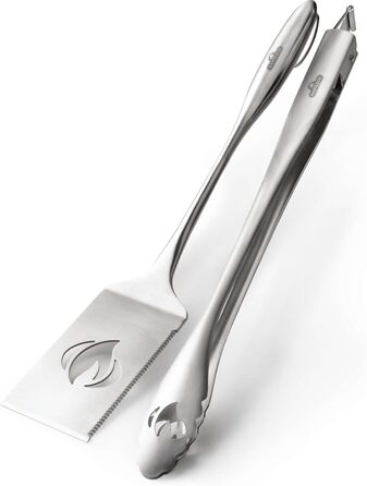 Набір інструментів для гриля Napoleon 70033 - PRO з нержавіючої сталі (2 шт.) - Преміум якість, з ручками, з затискачем та шпателем