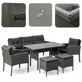 Комплект садових меблів із техноротанга MTG Trade Group, сірий, 7 предметів