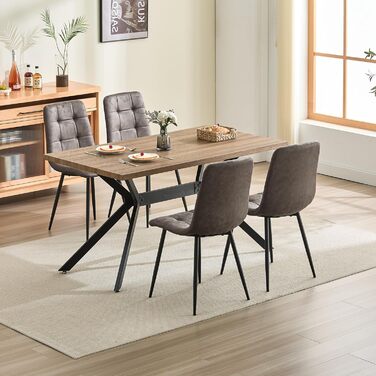 Набір обідніх стільців Techno, коричневі, з металевими ніжками, для кухні, вітальні, зони очікування (6 шт.)